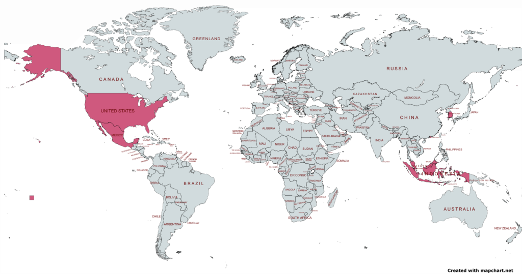 世界地図 国名入り マップチャート