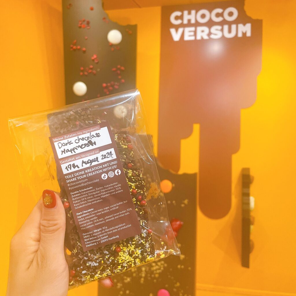 CHOCOVERSUM Chocolate Museum チョコレート博物館 Hamburg ハンブルク Make your chocolate bar オリジナルチョコレート作り Dark Chocolate ダークチョコレート